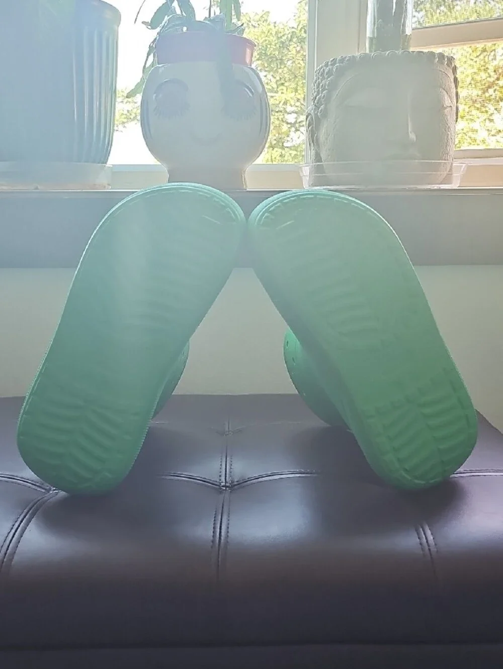 ●●CROCS GREEN RAIN BOOTS SIZE 7M/9W NWOT●●